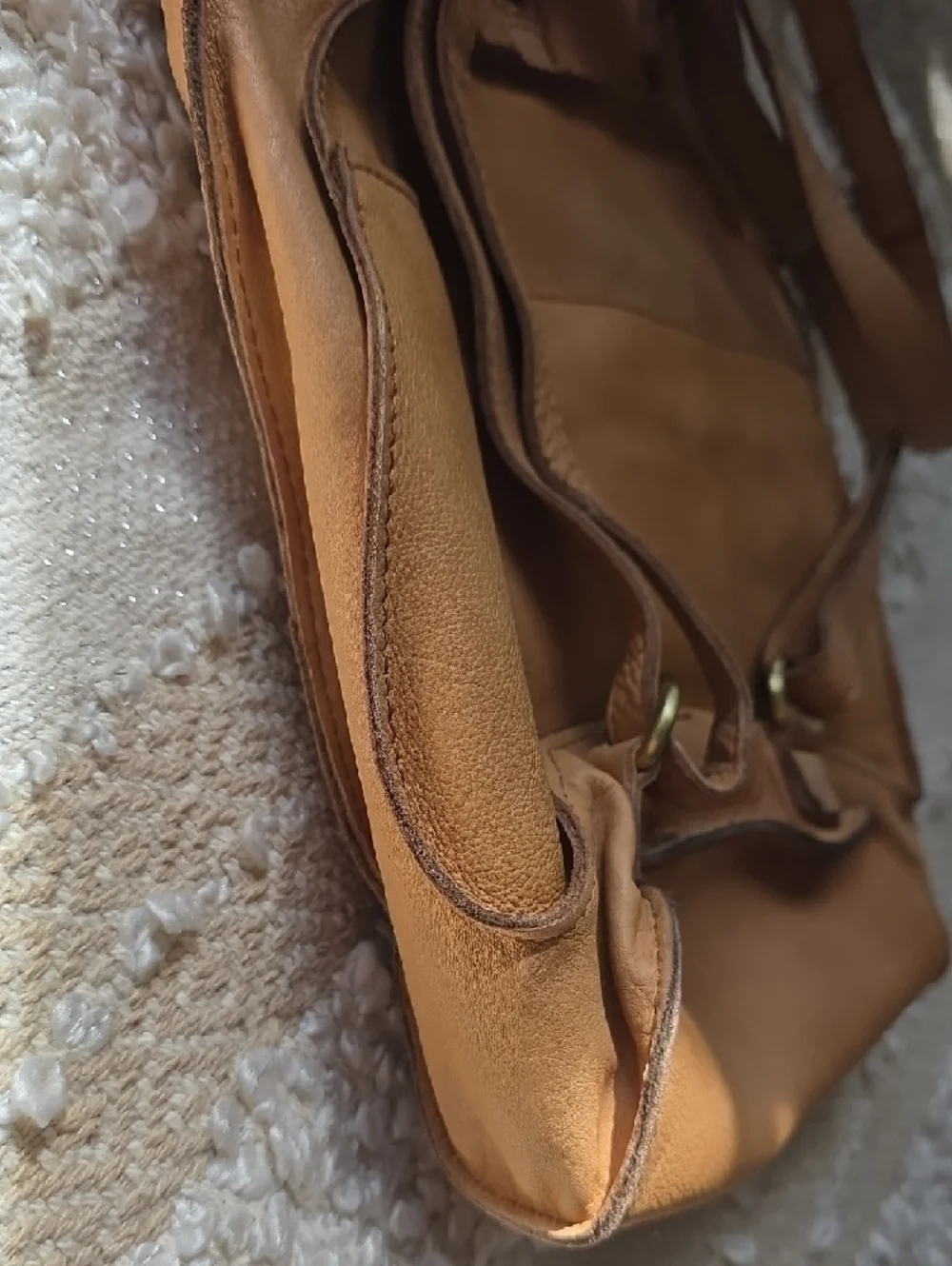 Cut N' Paste Los Angeles Tan Leather Backpack Crossbody Shoulder